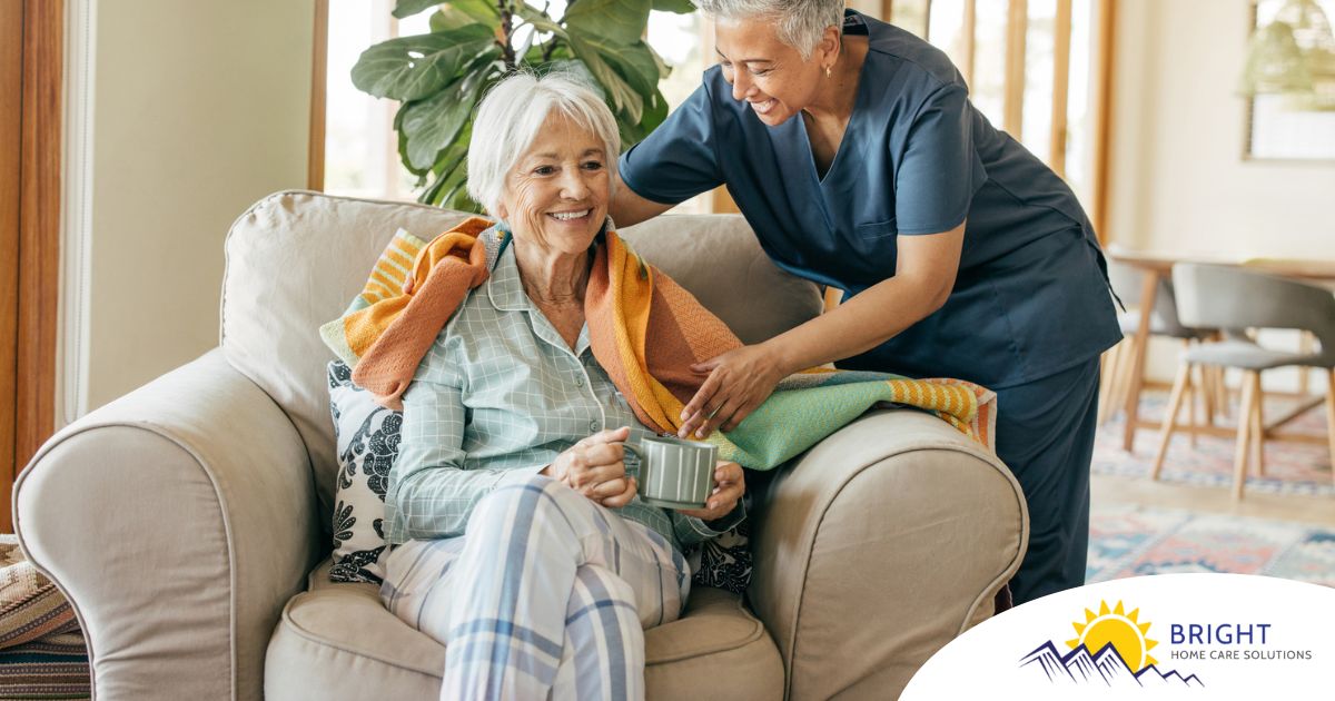 An aide provides home health care support for chronic conditions