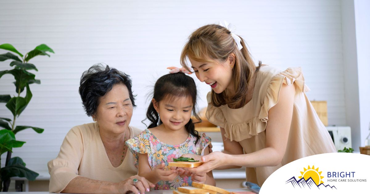 A sandwich generation caregiver in action.