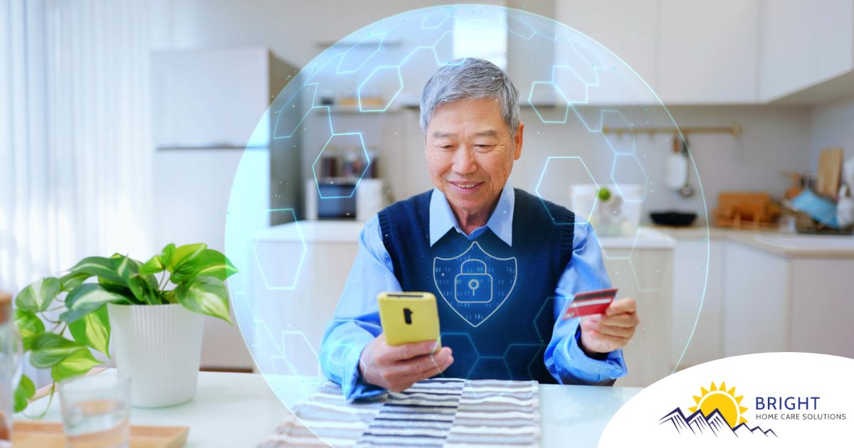 A senior stays safe from scammers